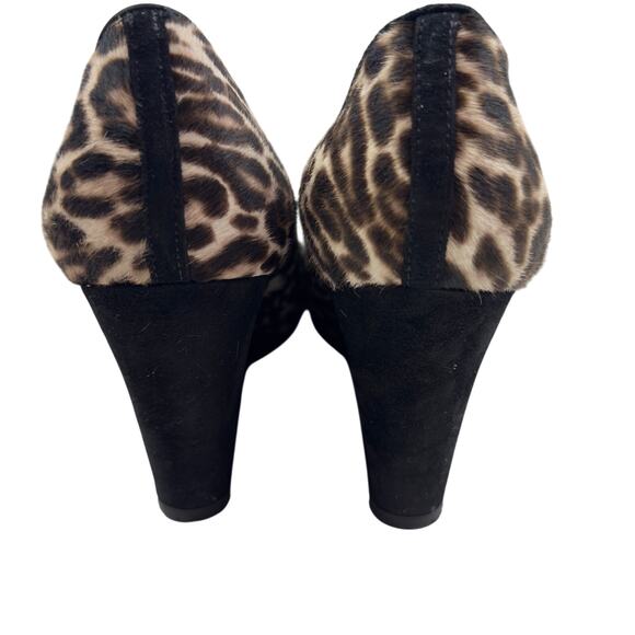 J. Crew Collection Made In Italy Animal Leopard Calf Hair Wedge Pump Women's 8.5 - Picture 4 of 10